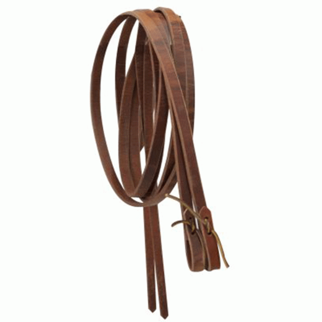 1&#47;2" x 8' Leather Reins with Water Loop Ends - Made in the USA